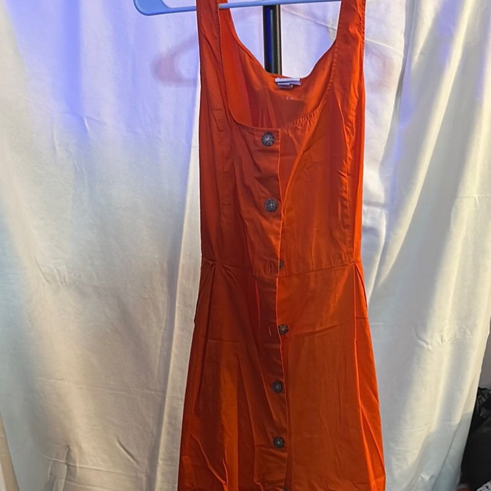 Orange Button-Down Dress